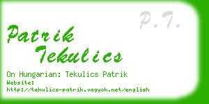 patrik tekulics business card